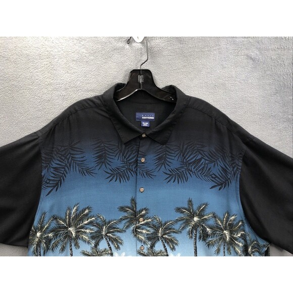 Basic Editions Button Up Shirt Men's Palm Trees 100% Rayon Short Sleeve Size 3XL - Picture 9 of 14
